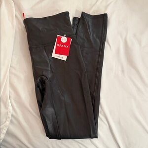 SPANX Sleek Black Leatherette Leggings
